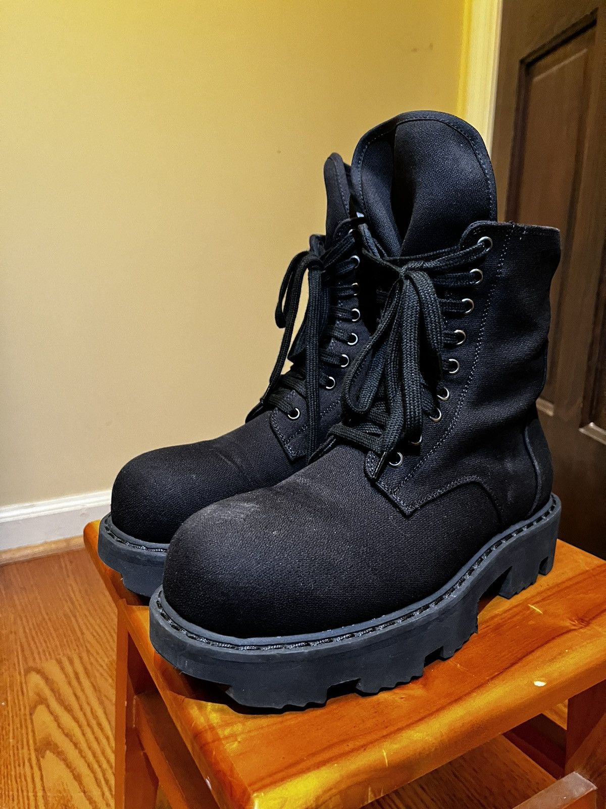 Rick Owens × Rick Owens Drkshdw Rick Owens Megatooth Army Boot