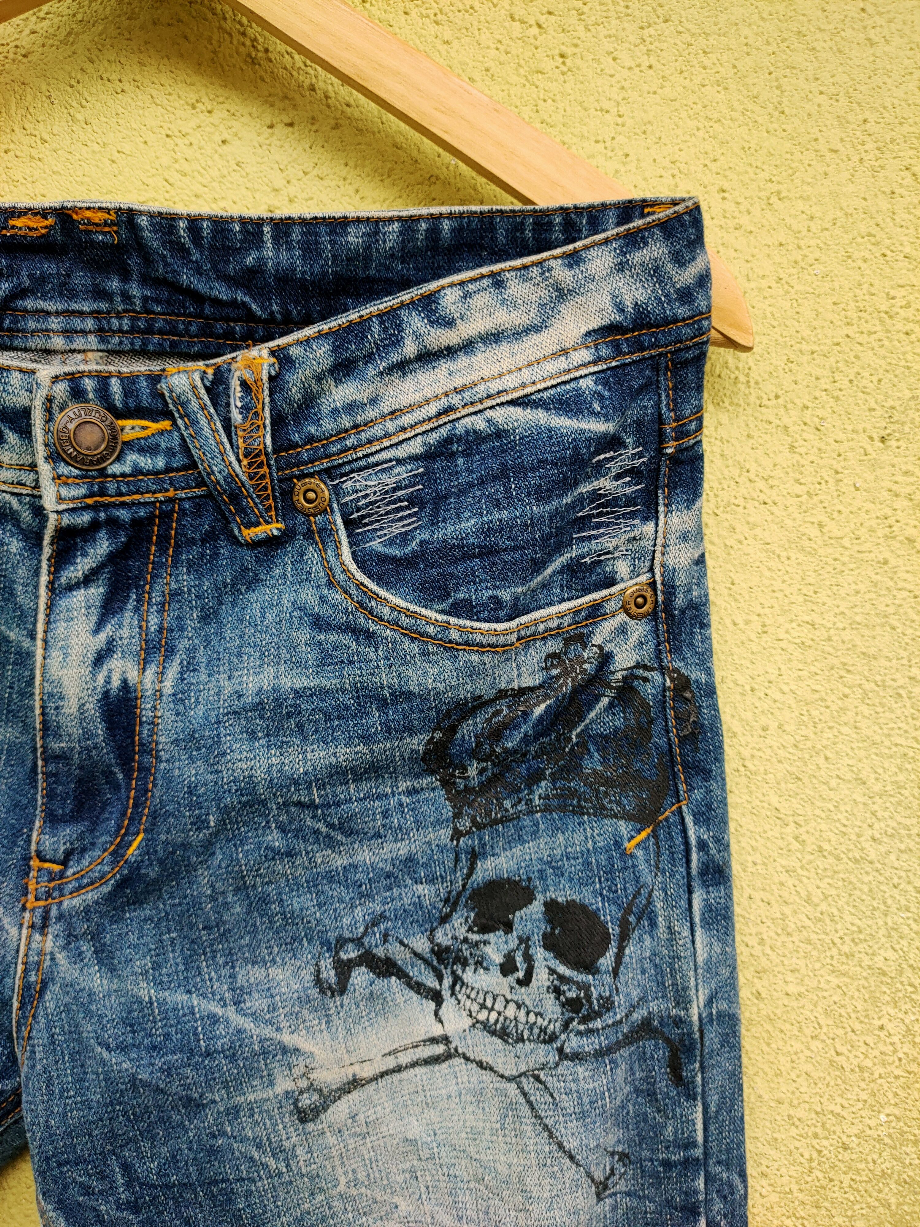 Vintage Bushpant denim vintage distressed skull rare Size US 32 / EU 48 - 5 Thumbnail