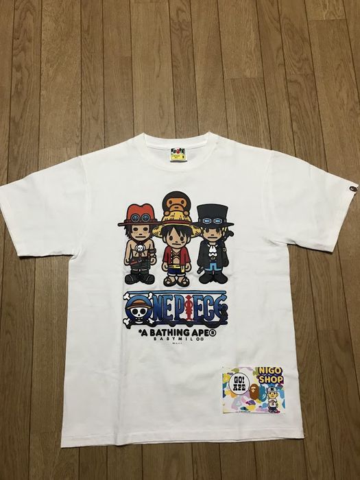 BAPE One Piece Luffy & Chopper X Milo Tee White Men's - US