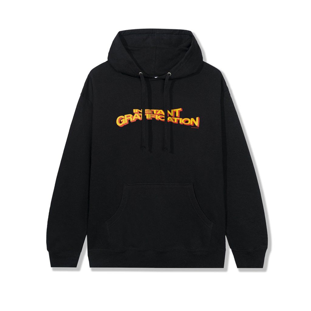 image of Anti Social Social Club Ds Red Assc Instant Gratification Ig Black Hoodie Bape Kith (Size Large)