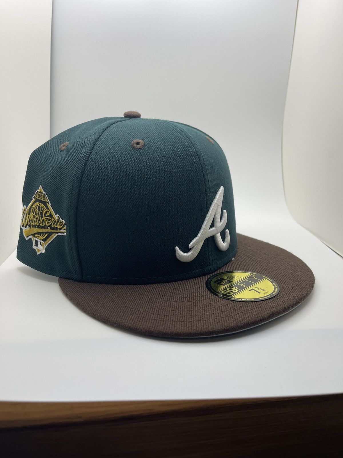 Atlanta Braves New Era Beef Broccoli Size 7 3/8 Cap Hat Fitted Major League  Baseball Green Brown