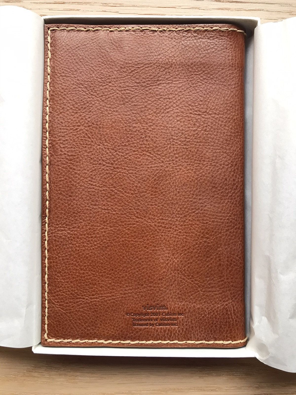 image of Visvim Archive Leather Paper Notebook Din A5 in Cognac, Men's