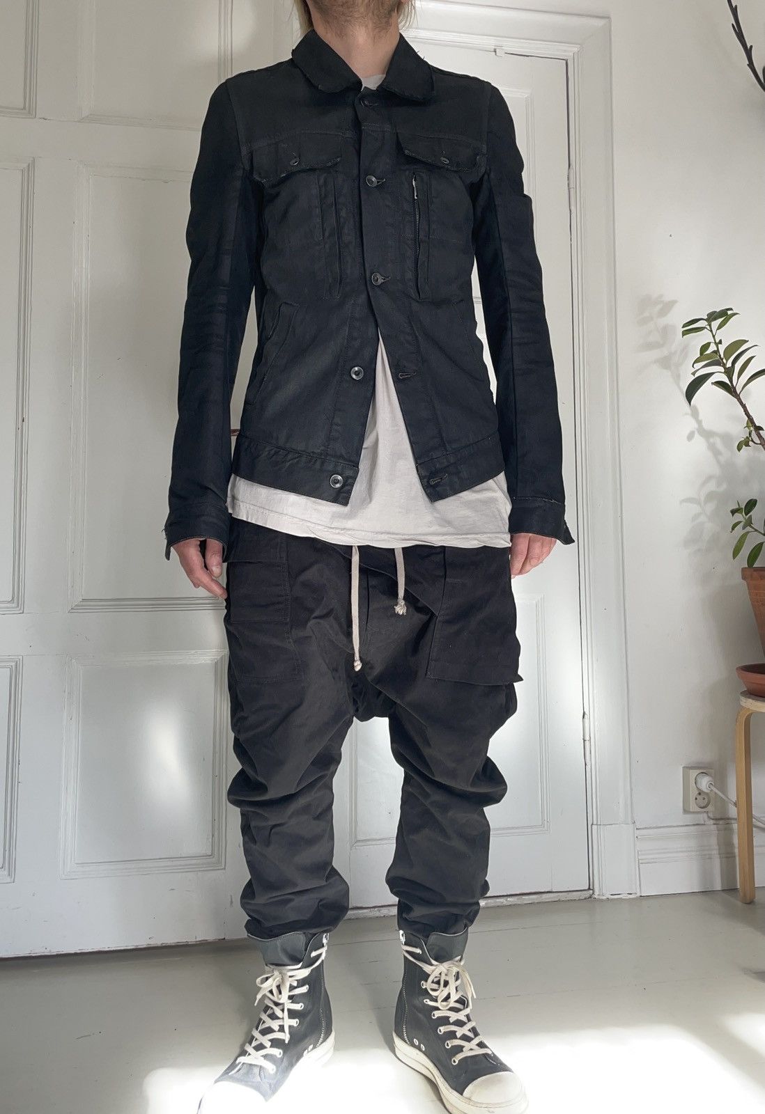 ジャケット・アウター rick owens drkshdw leather denim riders Rick owens drkshdw denim jacket