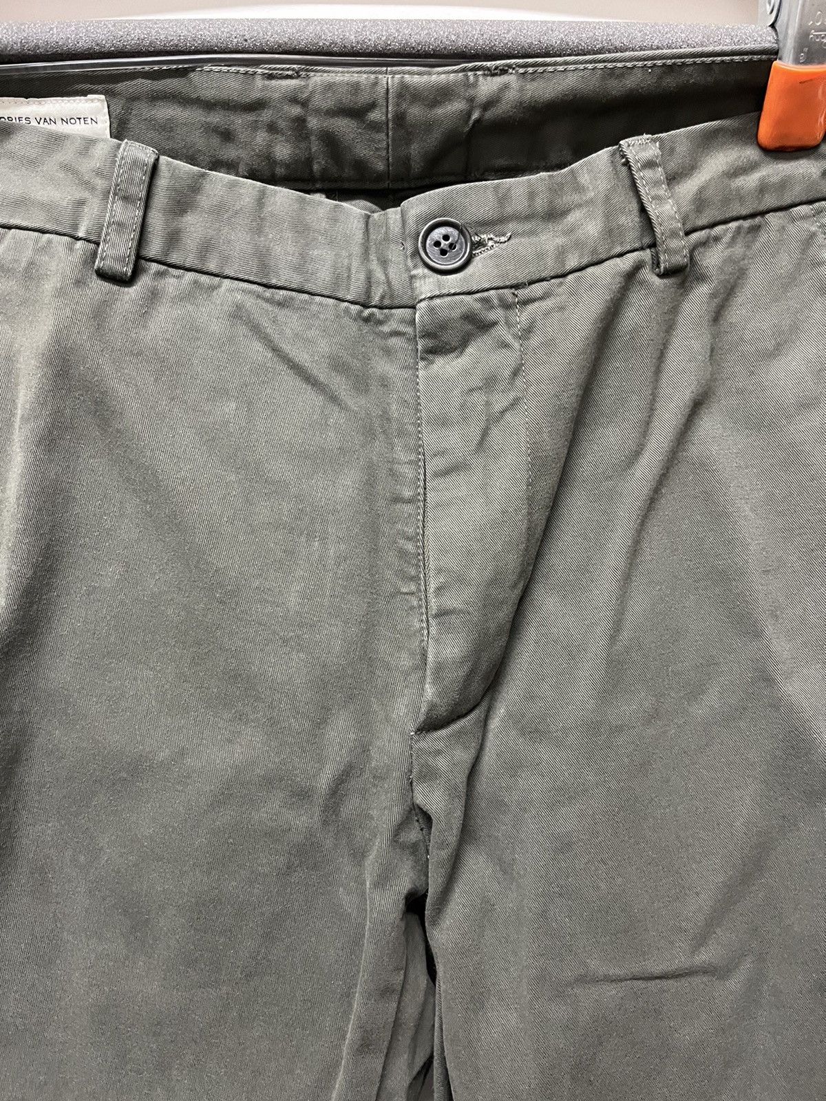 Dries Van Noten Army green flat front chinos Size US 29 - 3 Thumbnail