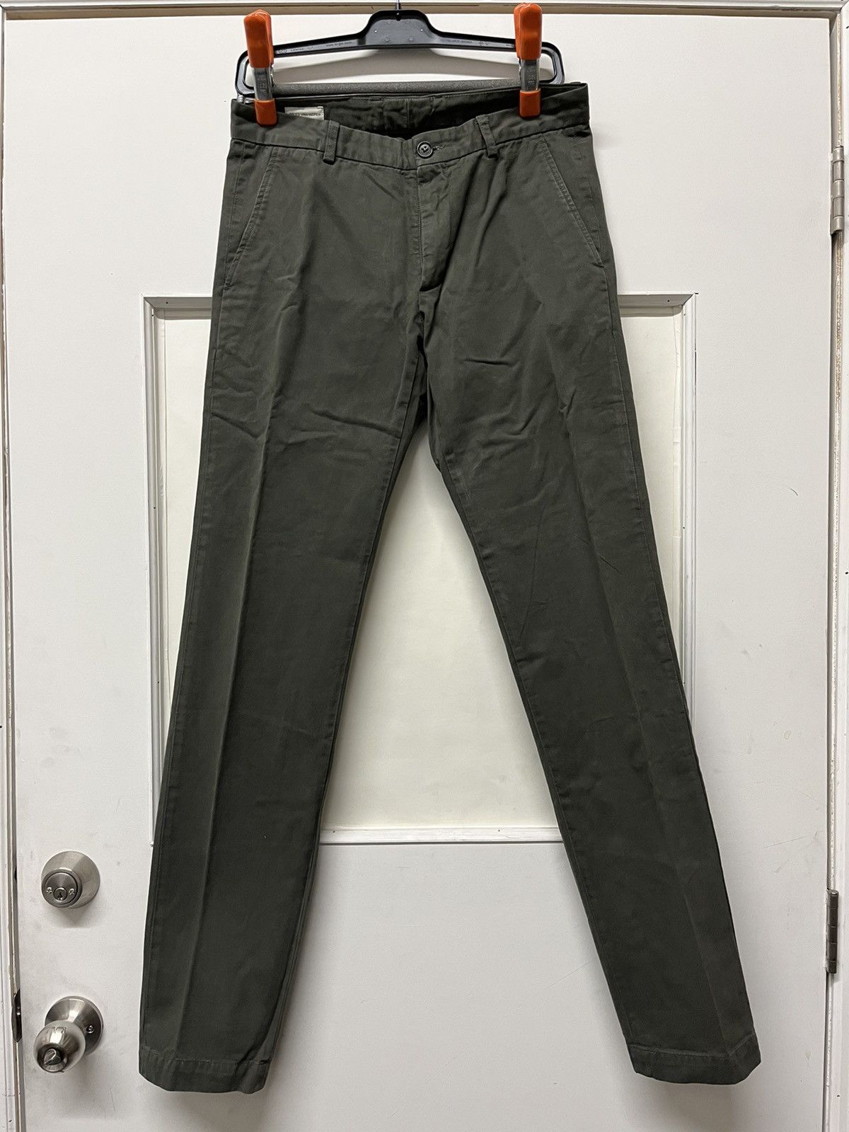 Dries Van Noten Army green flat front chinos Size US 29 - 1 Thumbnail