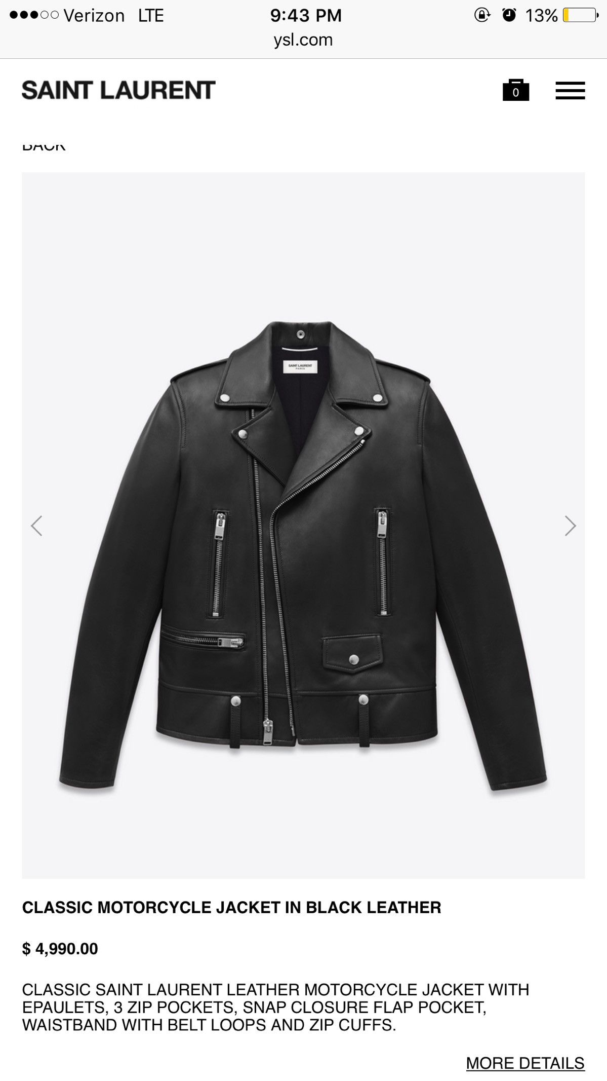 Yves Saint Laurent YSL Leather Jacket Size US L / EU 52-54 / 3 - 7 Preview