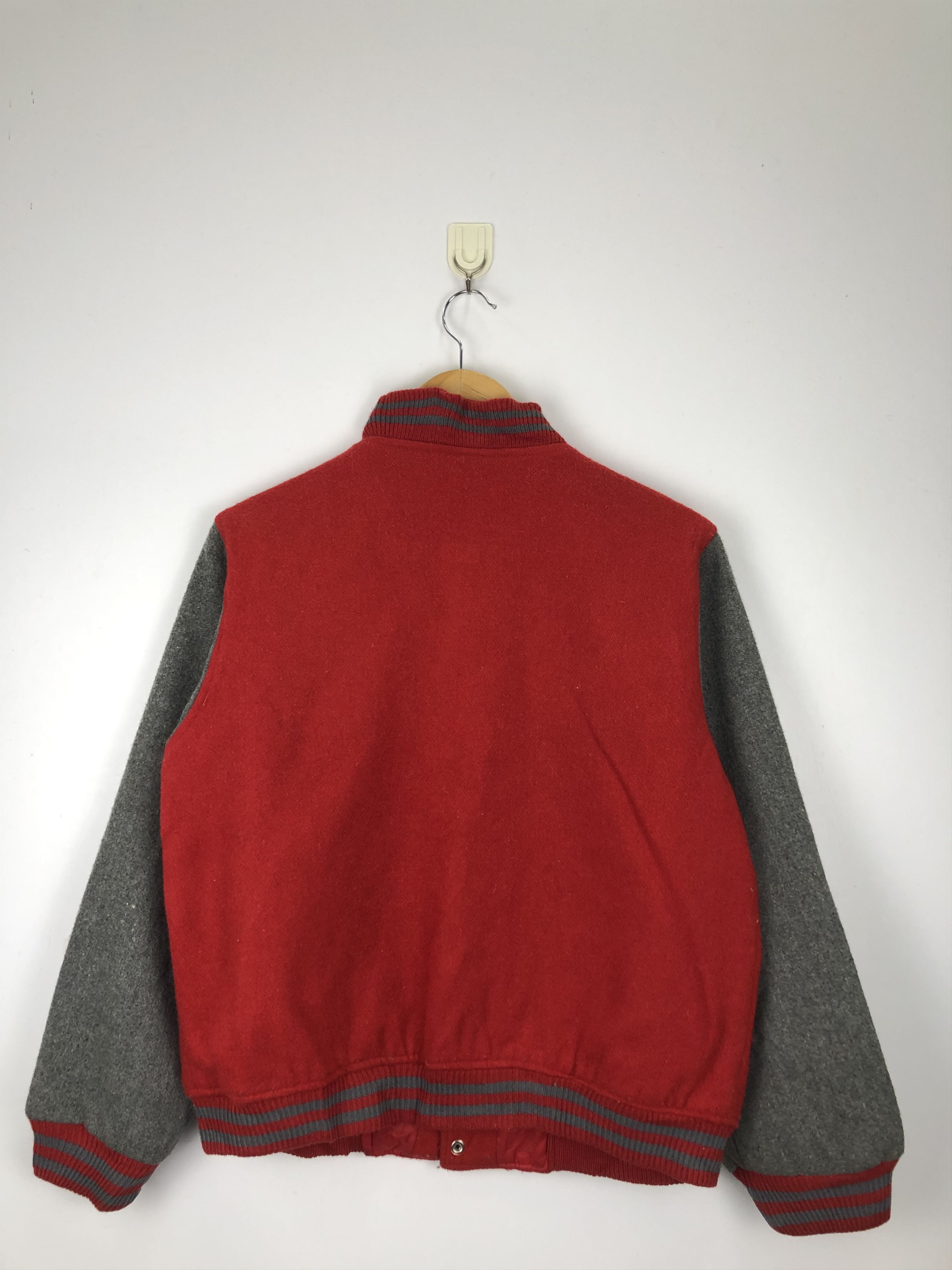 Japanese Brand Vintage 90s Japanese Brand Wool Varsity Jacket Red V0408 Size US M / EU 48-50 / 2 - 3 Thumbnail