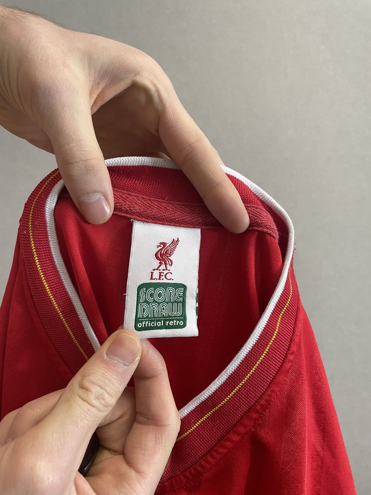 Vintage SCORE DRAW LFC OFFICIAL RETRO SOCCER JERSEY LIVERPOOL Size US M / EU 48-50 / 2 - 5 Thumbnail