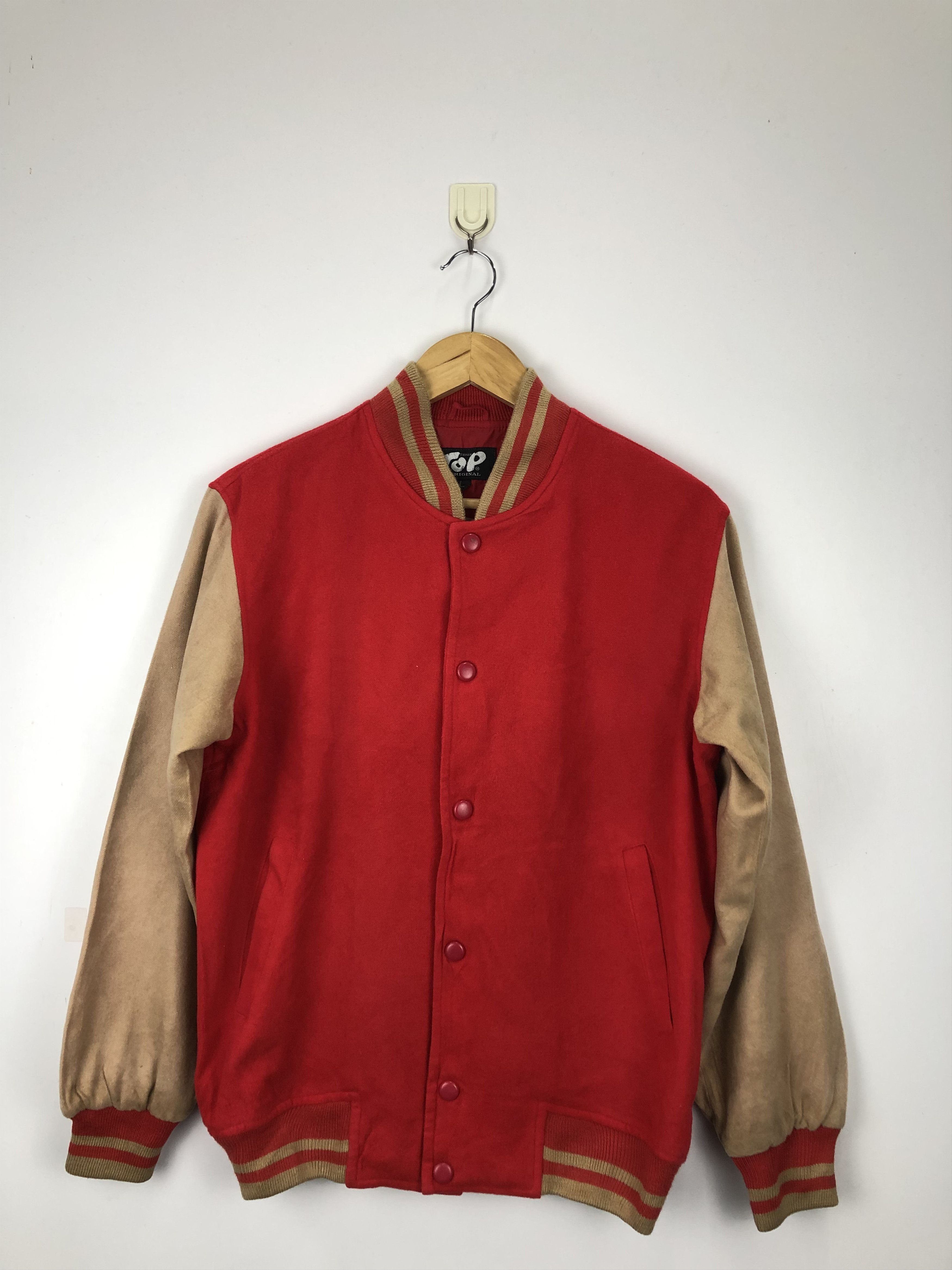 Japanese Brand Vintage Japanese Brand Wool Varsity Jacket Red V0417 Size US L / EU 52-54 / 3 - 1 Thumbnail