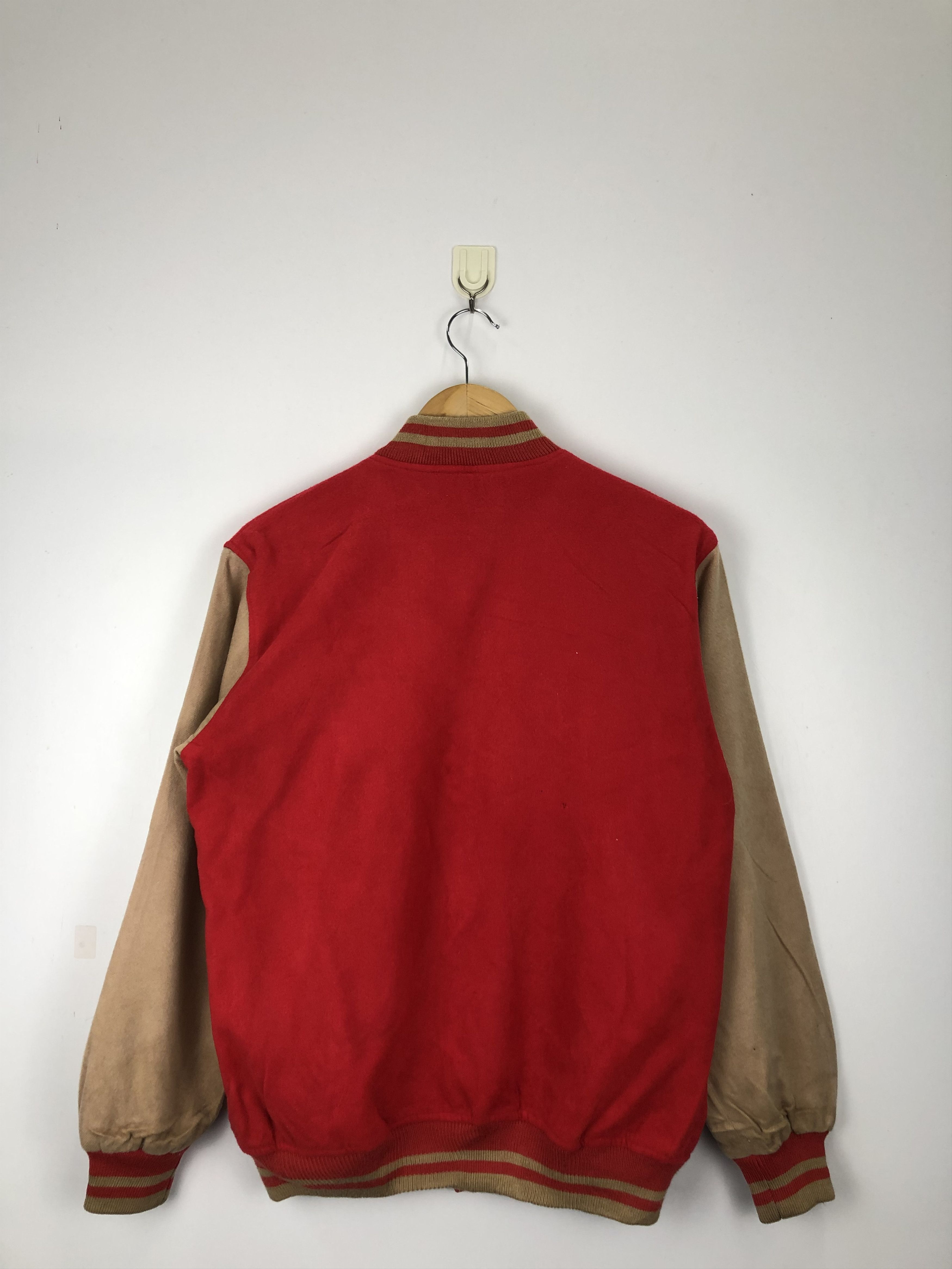 Japanese Brand Vintage Japanese Brand Wool Varsity Jacket Red V0417 Size US L / EU 52-54 / 3 - 3 Thumbnail