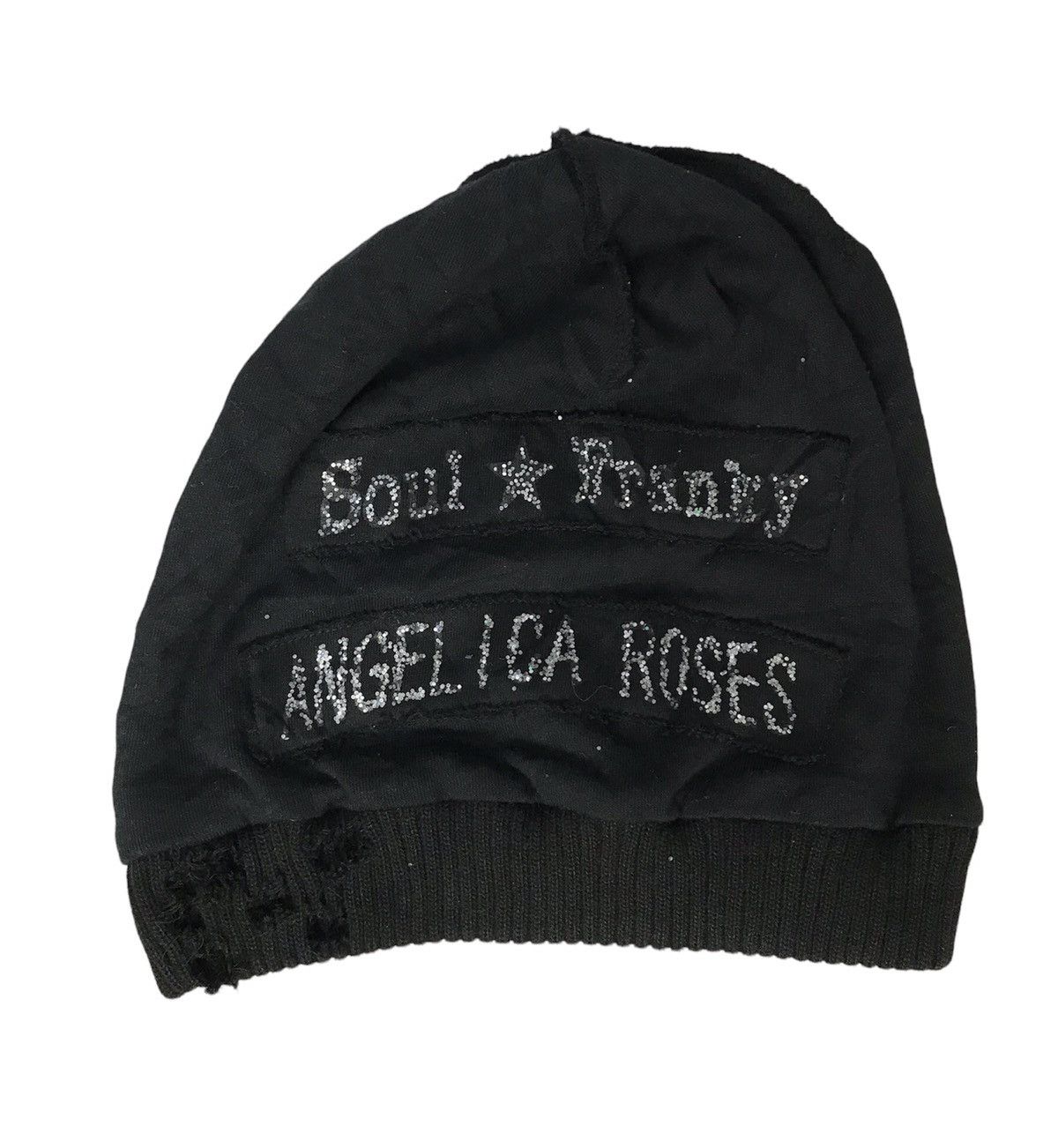 Japanese Brand ANGELICA ROSES SKULL DIAMOND EMBROIDERY BANIE Size ONE SIZE - 3 Thumbnail