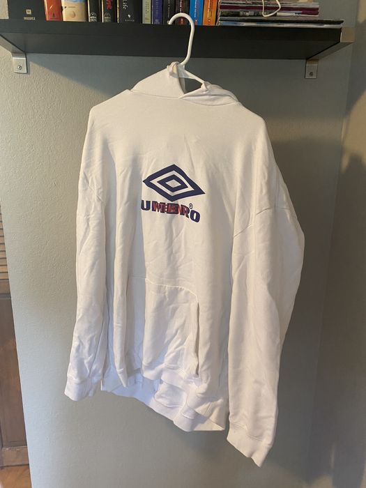 Umbro Vetements x Umbro 2019 Oversized Logo Print Hoodie White