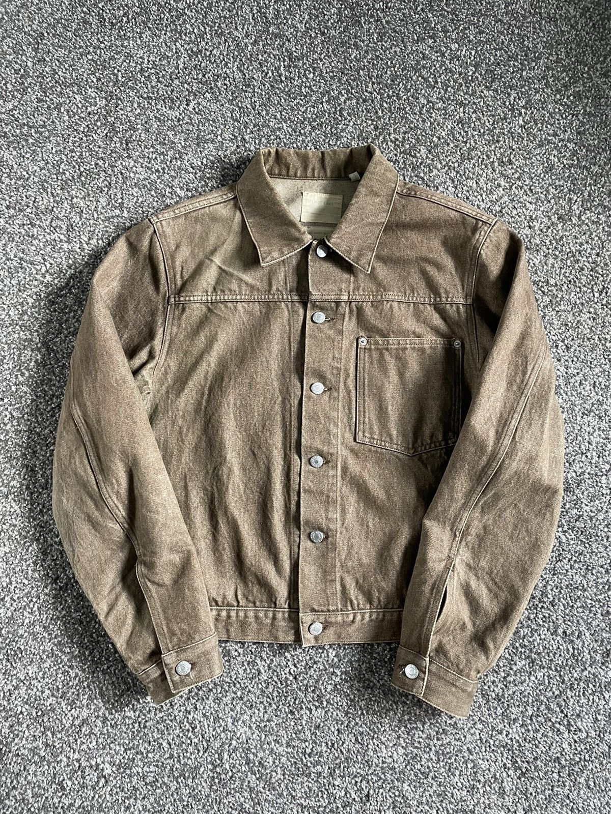Helmut Lang Early 2000’s Brown Vintage Sanded Denim Jacket Size US L / EU 52-54 / 3 - 3 Thumbnail