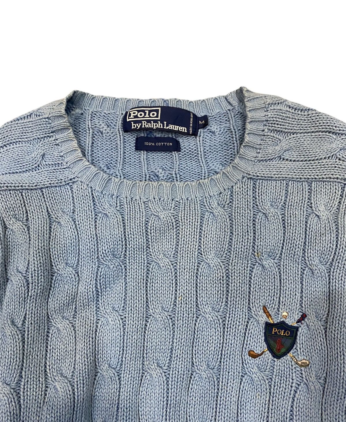 Polo Ralph Lauren 1980s Golf Crest Cross cable knit Size US M / EU 48-50 / 2 - 1 Thumbnail