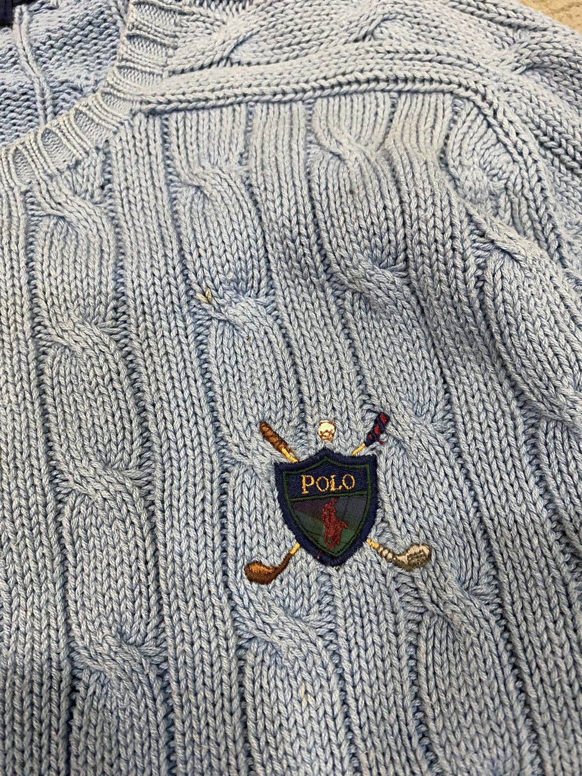 Polo Ralph Lauren 1980s Golf Crest Cross cable knit Size US M / EU 48-50 / 2 - 5 Thumbnail