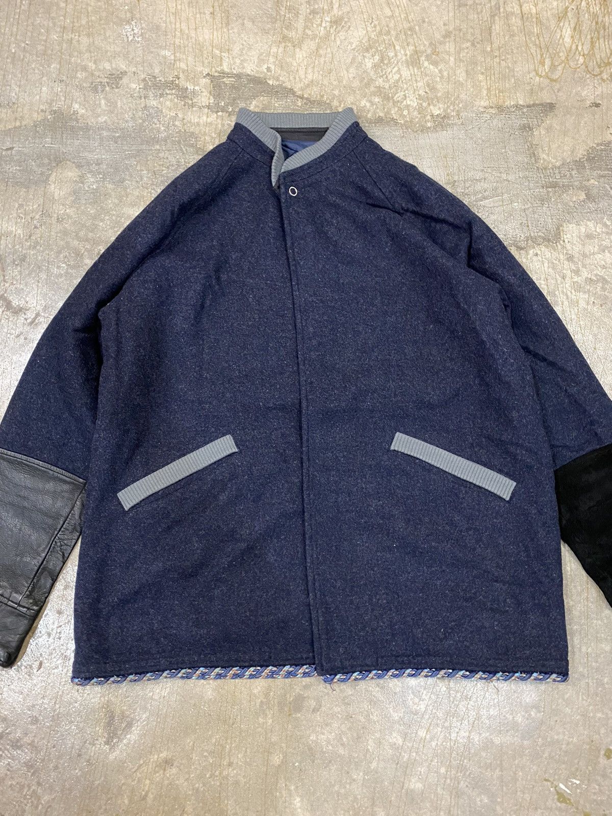 Japanese Brand 90s SHANTii by Jun Murakami Last Orgy sleeve leather wool Size US L / EU 52-54 / 3 - 3 Thumbnail