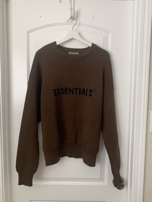 Fear of god essentials x online ssense knit sweater rain drum