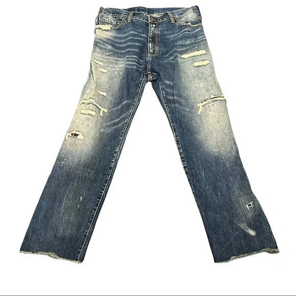 Visvim VISVIM JOURNEYMAN JEANS CRASH DENIM DISTRESSED SZ 4 | Grailed