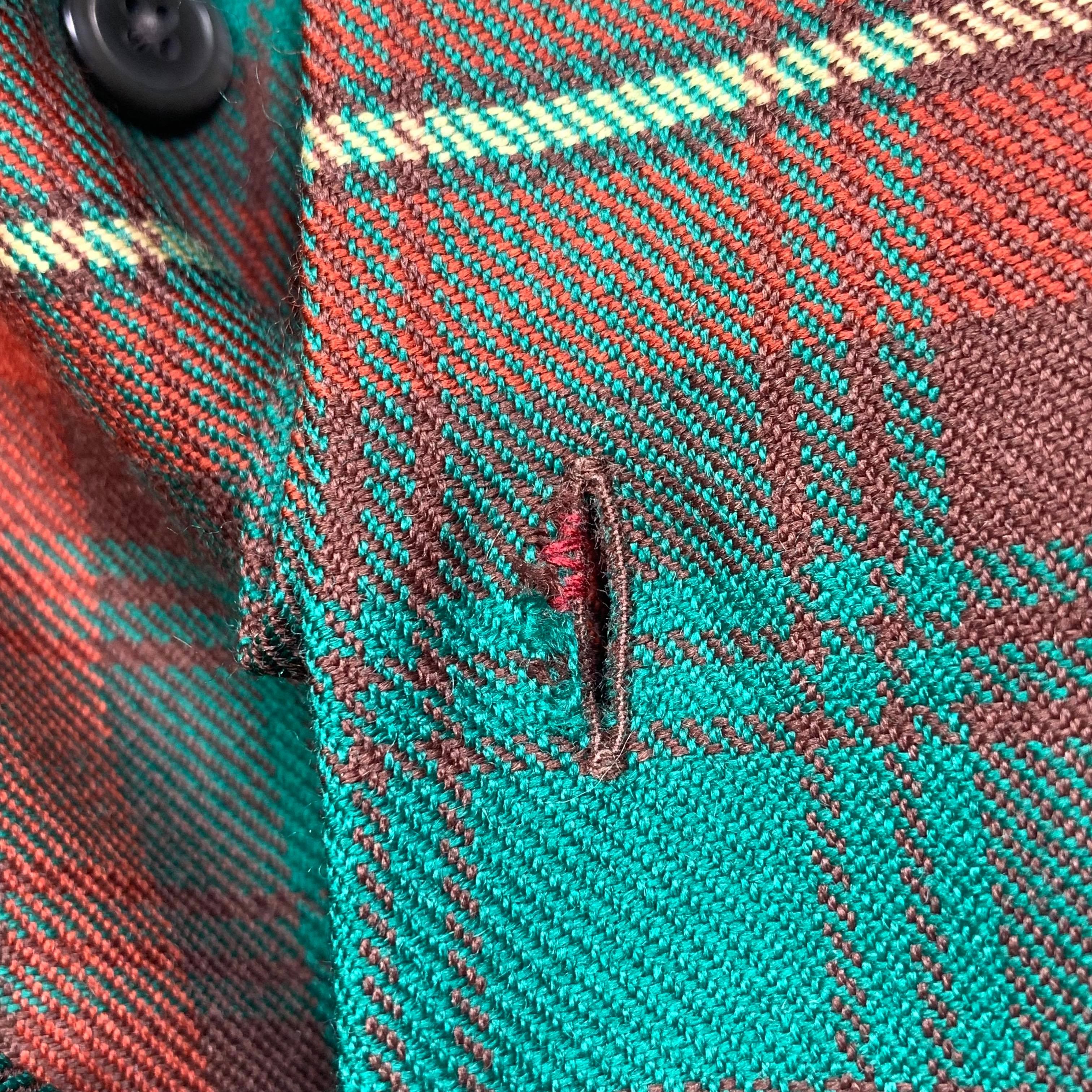 Ralph Lauren RRL Red and Green Camp Collar 100% Wool Flannel Size US XL / EU 56 / 4 - 8 Thumbnail