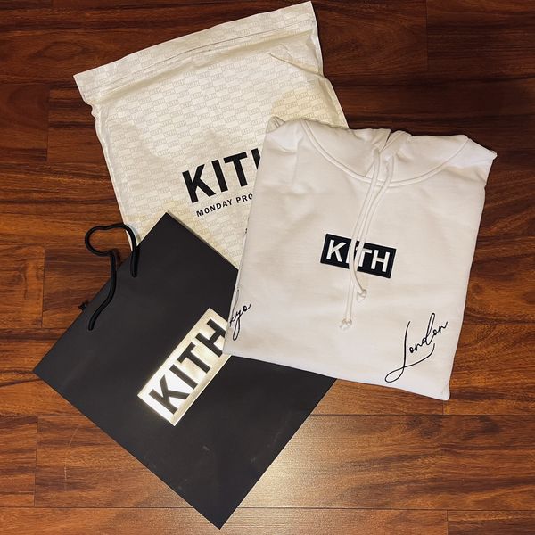 Kith Kith City Script Hoodie white | Grailed