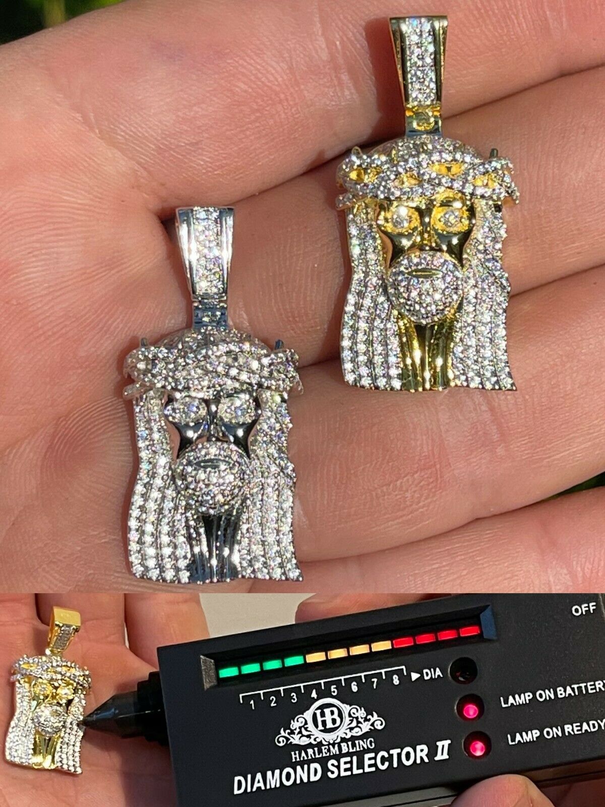 MOISSANITE Silver Gold Small Jesus Piece Pendant Pass Test