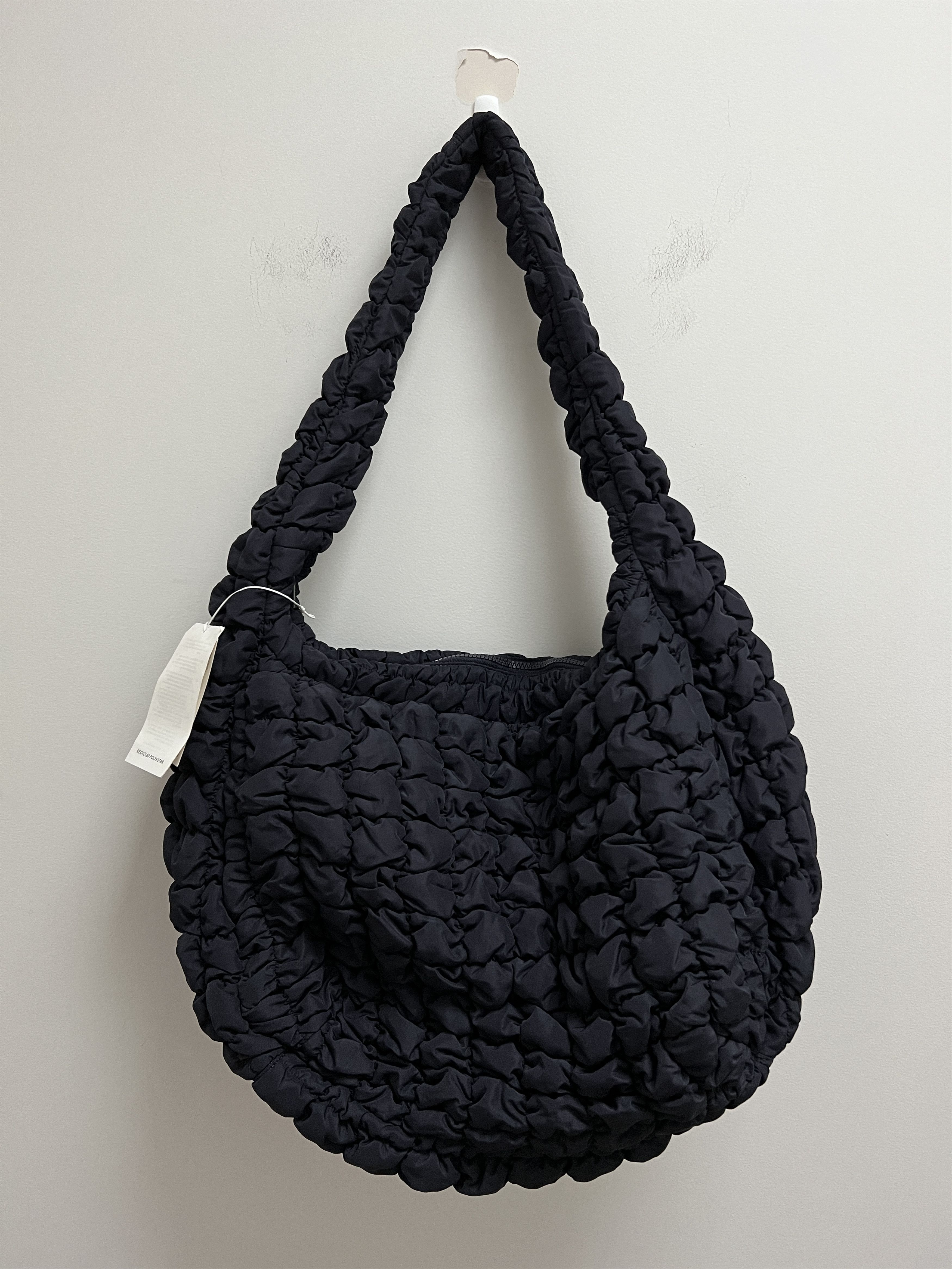 Cos quilted oversized shoulder bag in dark navy Grailed