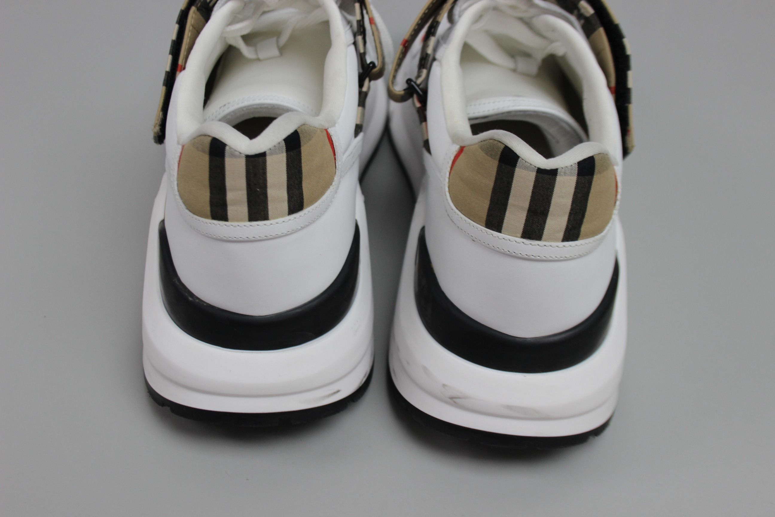 Burberry Burberry Men's Logo Leather Vintage Check Sneakers 8024052 Size US 12 / EU 45 - 5 Thumbnail