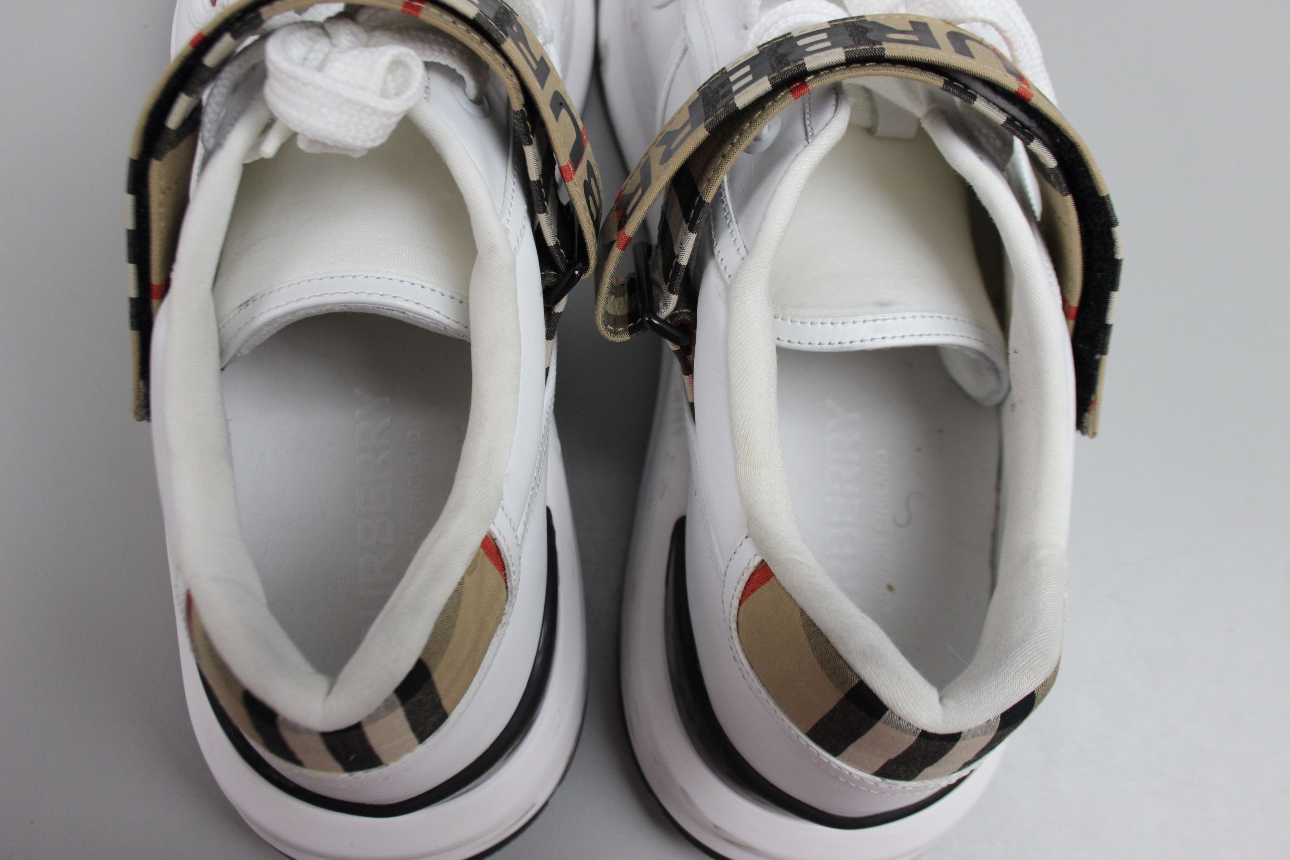 Burberry Burberry Men's Logo Leather Vintage Check Sneakers 8024052 Size US 12 / EU 45 - 8 Thumbnail