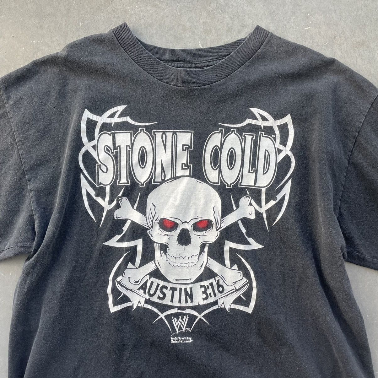 Vintage Vintage Stone Cold T Shirt WWF Size US L / EU 52-54 / 3 - 2 Thumbnail