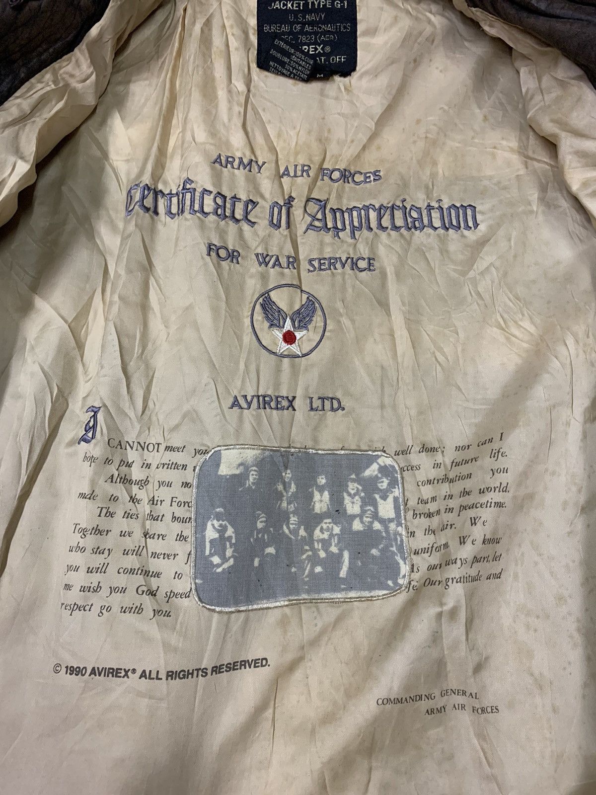 Avirex 🔥VTG AVIREX LTD TYPE G-1 USAF LEATHER JACKETS Size US M / EU 48-50 / 2 - 11 Thumbnail