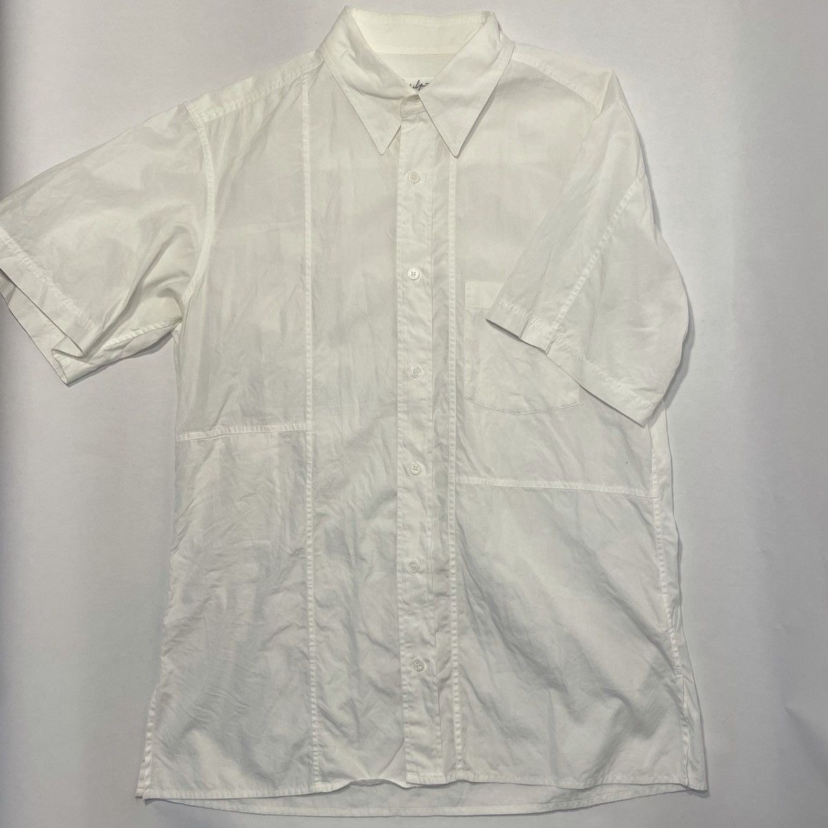 image of Yohji Yamamoto Button Up in White, Men's (Size Small)