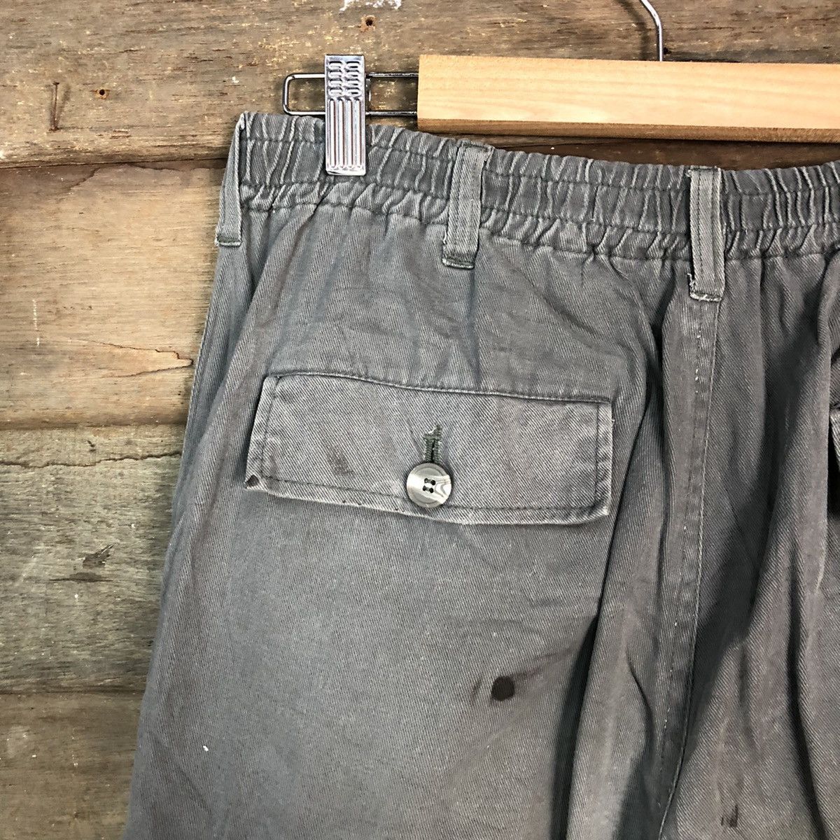 Japanese Brand Grey Oil Stains Cargo Multipocket Pants #881 Size US 27 - 17 Thumbnail