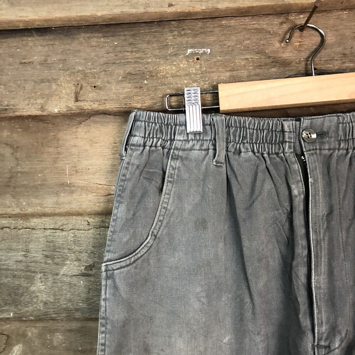 Japanese Brand Grey Oil Stains Cargo Multipocket Pants #881 Size US 27 - 4 Thumbnail