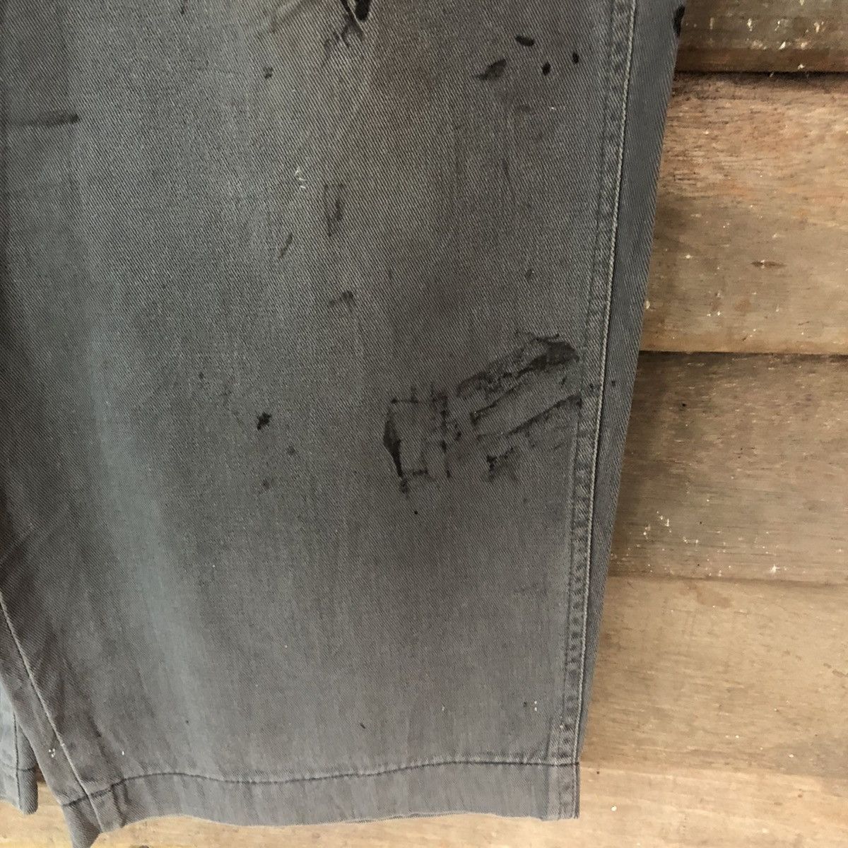 Japanese Brand Grey Oil Stains Cargo Multipocket Pants #881 Size US 27 - 12 Thumbnail