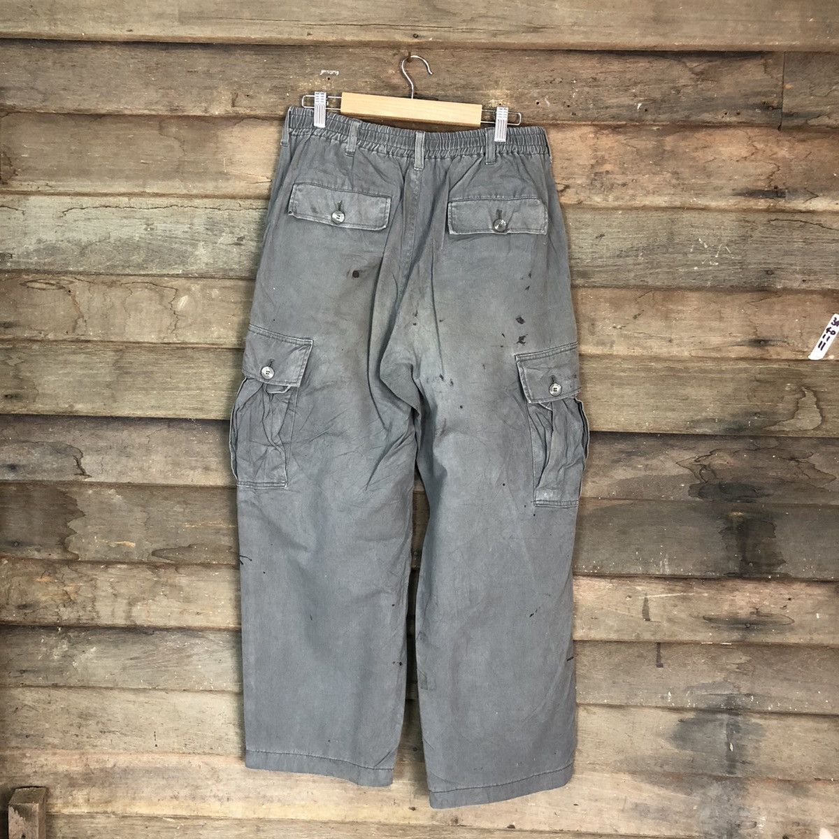 Japanese Brand Grey Oil Stains Cargo Multipocket Pants #881 Size US 27 - 14 Thumbnail