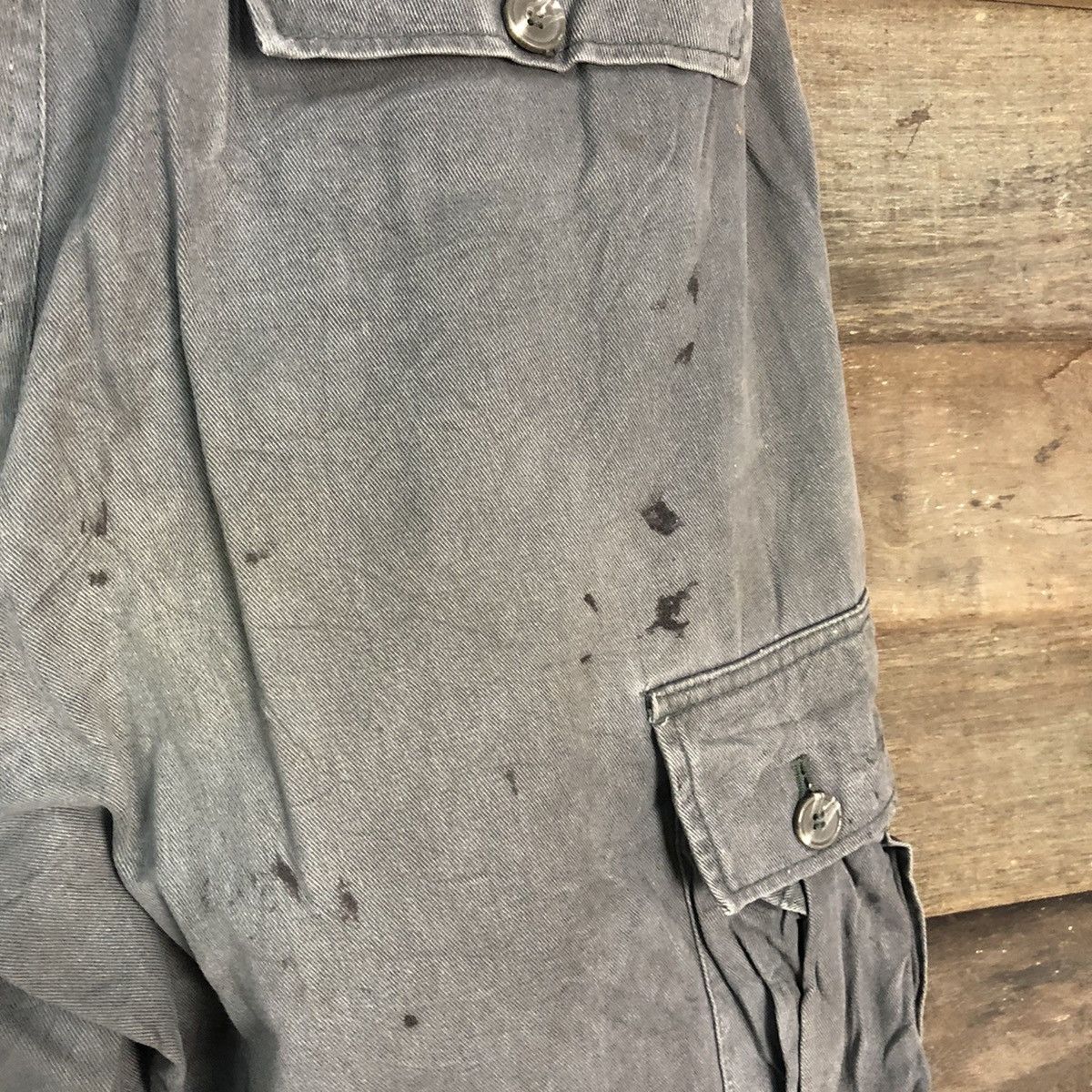 Japanese Brand Grey Oil Stains Cargo Multipocket Pants #881 Size US 27 - 19 Thumbnail