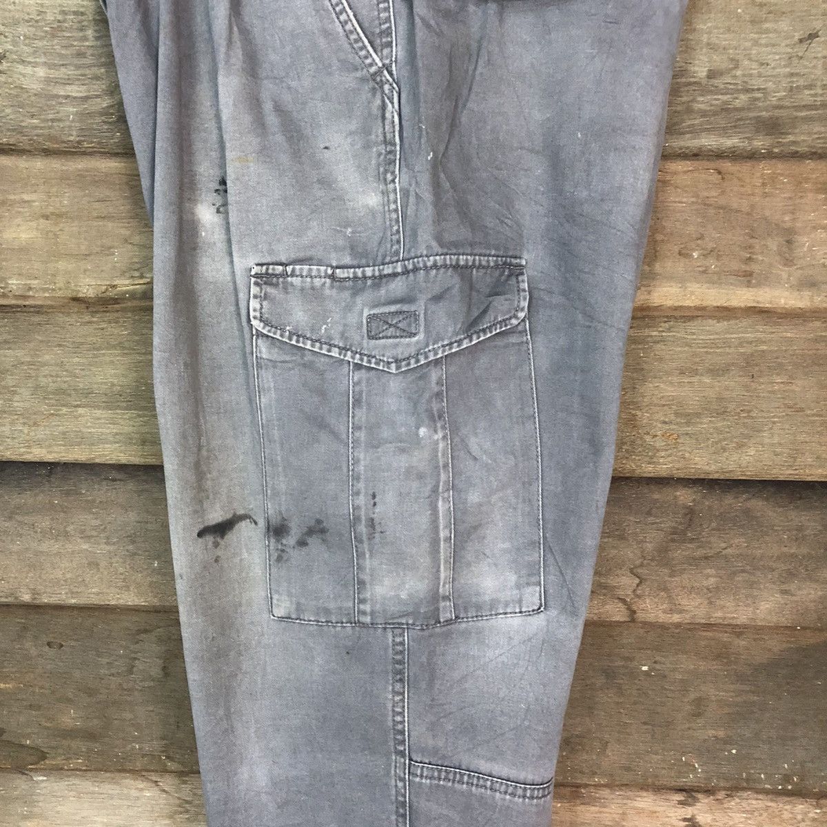 Japanese Brand N Evolutions Grey Cargo Multipocket Pants #885 Size US 31 - 21 Thumbnail