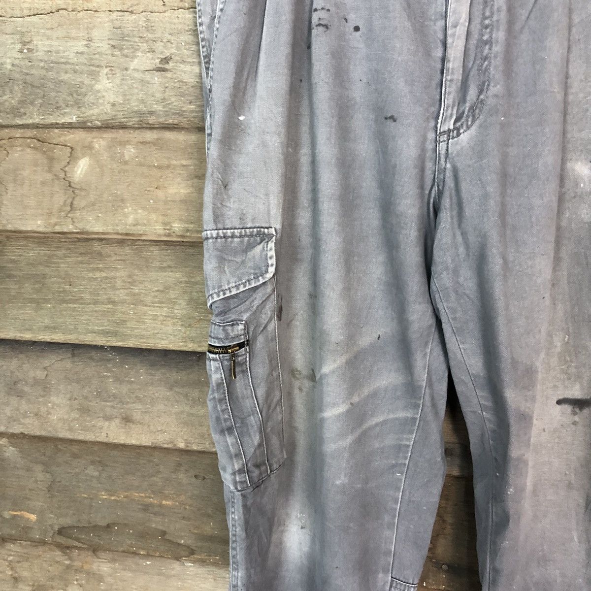 Japanese Brand N Evolutions Grey Cargo Multipocket Pants #885 Size US 31 - 4 Thumbnail