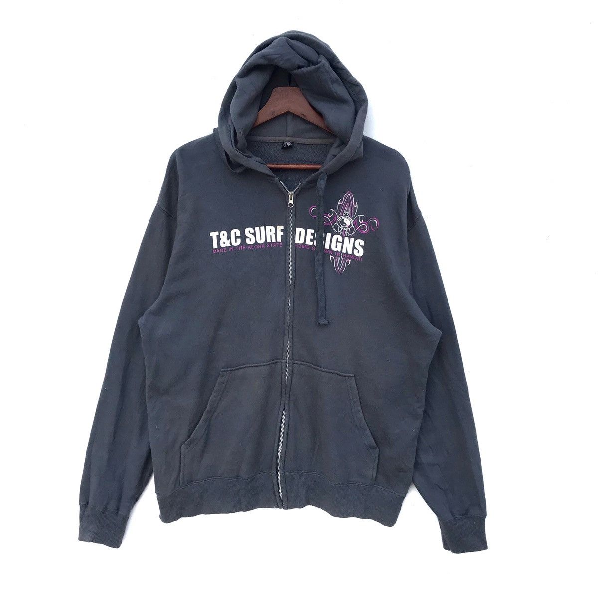 Vintage Vintage T&C Surf Design Hoodie Zipper Sweatshirt Size US L / EU 52-54 / 3 - 1 Thumbnail