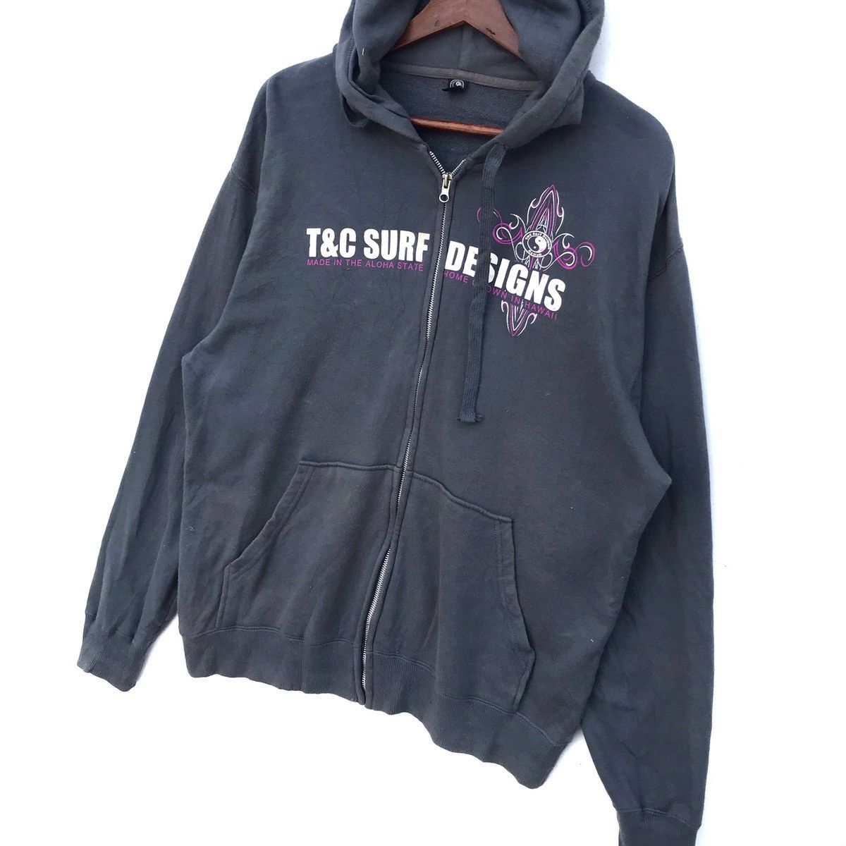 Vintage Vintage T&C Surf Design Hoodie Zipper Sweatshirt Size US L / EU 52-54 / 3 - 3 Thumbnail