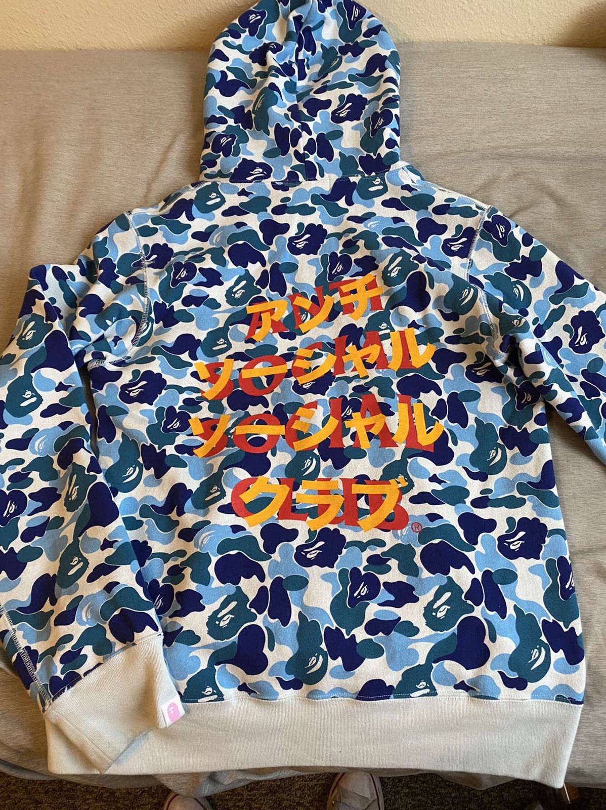 Bape Bape Anti Social Social Club Blue ABC Camo Hoodie | Grailed