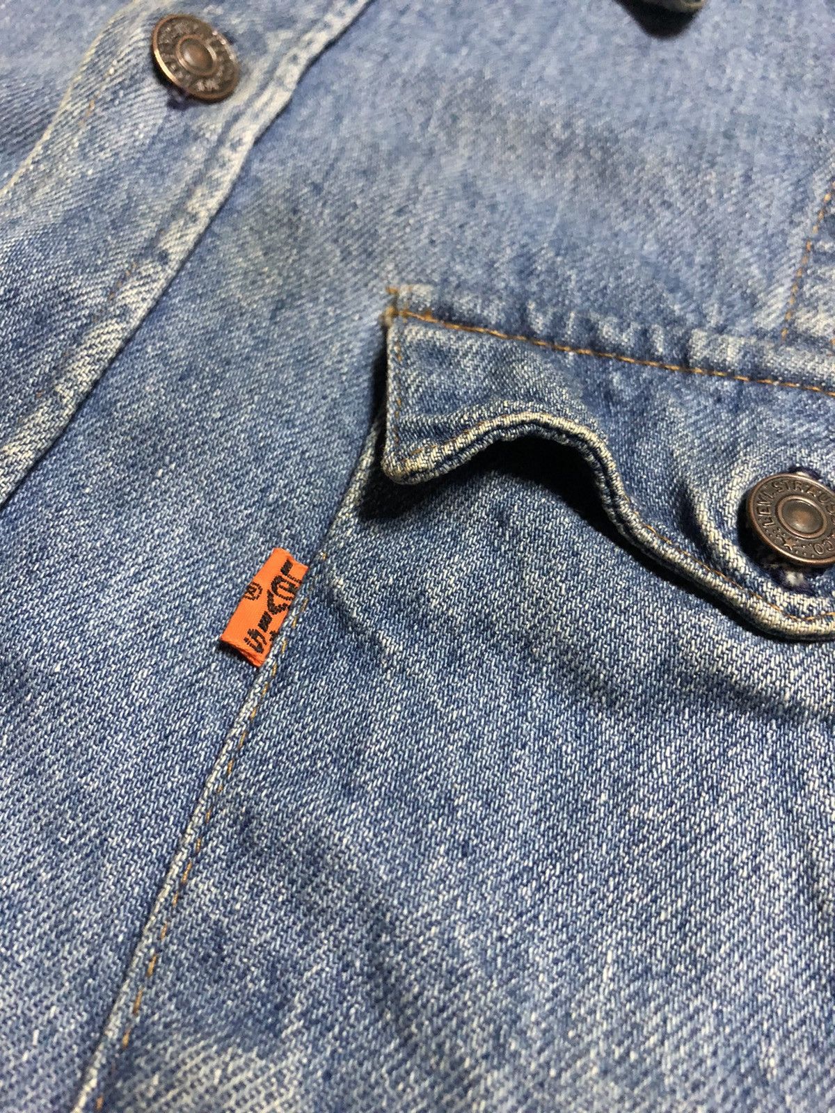 Levi's VINTAGE 70s/early 80s LEVIS ORANGE TAB BUTTON DENIM JACKET Size US XL / EU 56 / 4 - 6 Thumbnail