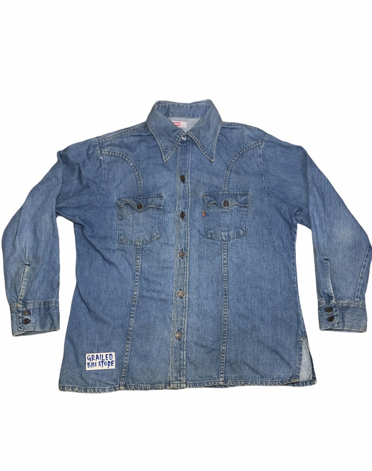 Levi's VINTAGE 70s/early 80s LEVIS ORANGE TAB BUTTON DENIM JACKET Size US XL / EU 56 / 4 - 1 Thumbnail