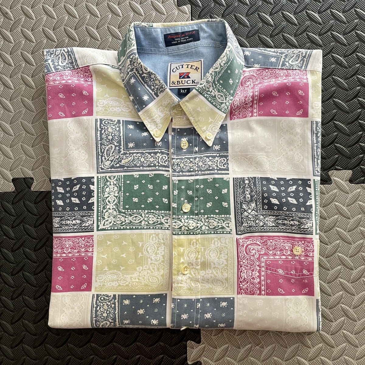 Cutter & Buck × Vintage Cutter & Buck Bandana Patchwork Style Button-up Shirt Size US XL / EU 56 / 4 - 1 Thumbnail