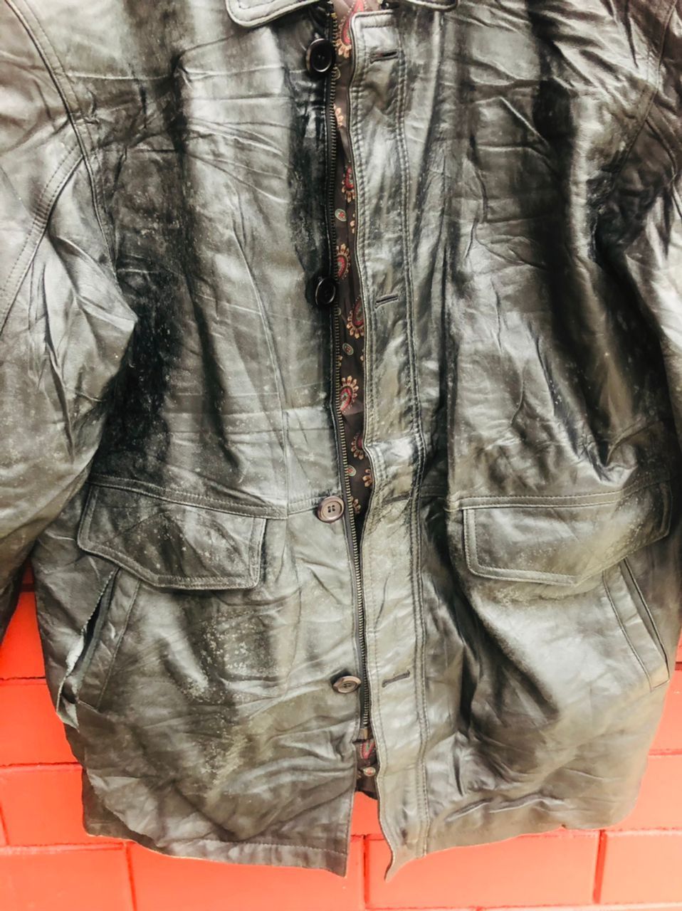 Japanese Brand Vintage PALACE Designer Fashion Style Leather Jacket Size US L / EU 52-54 / 3 - 4 Thumbnail