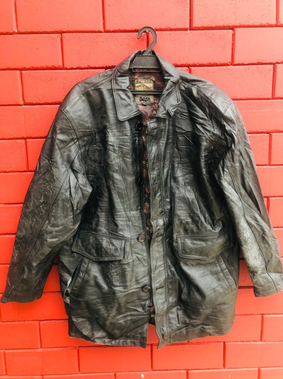 Japanese Brand Vintage PALACE Designer Fashion Style Leather Jacket Size US L / EU 52-54 / 3 - 1 Thumbnail