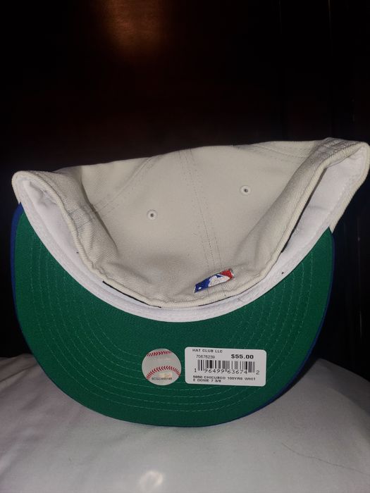 HAT CLUB EXCLUSIVE CHICAGO CUBS OFF WHITE DOME 2 TONE BLUE WRIGLEY FIELD 7  3/4