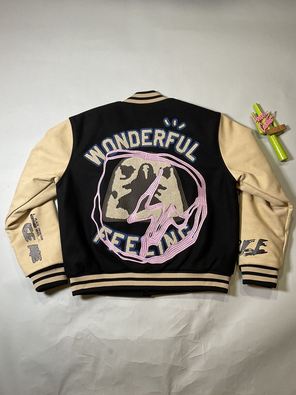 From Another - This Travis Scott x Fragment letterman jacket is