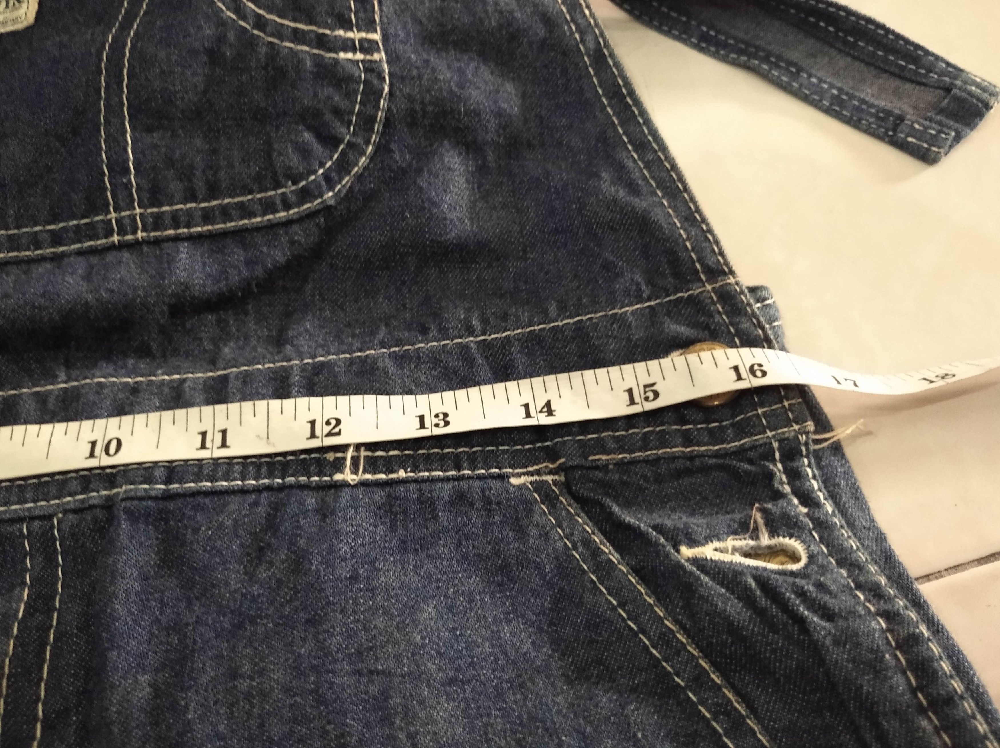 Patched Cutoff Denim Overalls