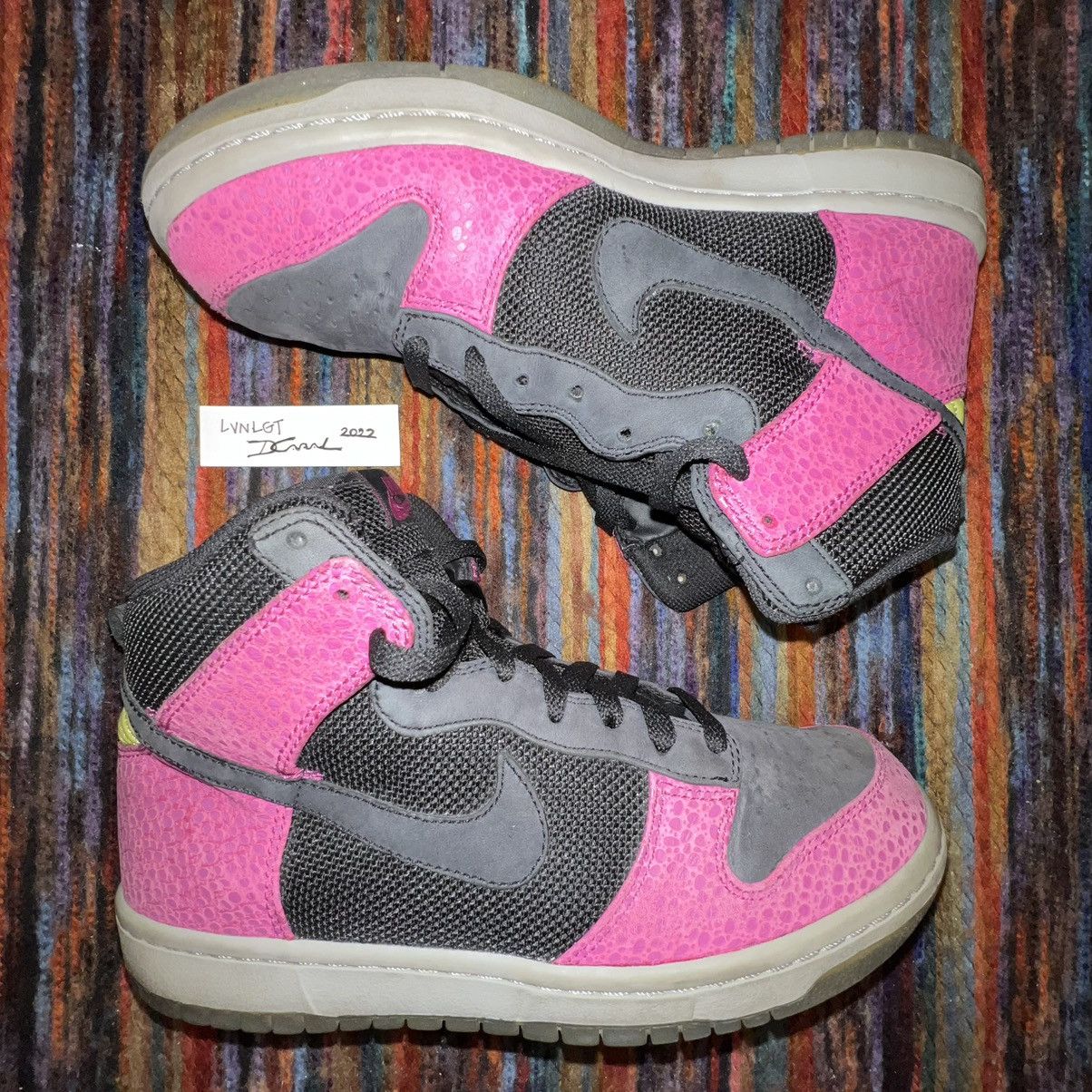 Nike Dunk Hi Supreme Spark Black | Black-Rave Pink-Citron | Grailed
